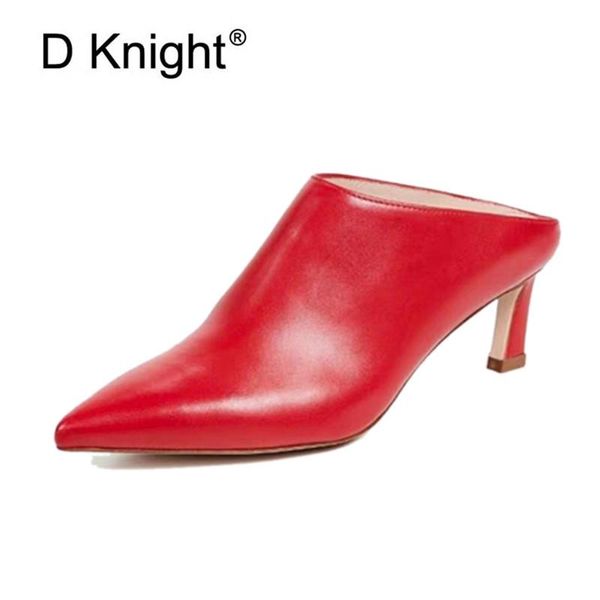 

dress shoes fashion catwalk women pumps mules 2021 spring summer women's slippers pointed toe stiletto white high heels half drag, Black