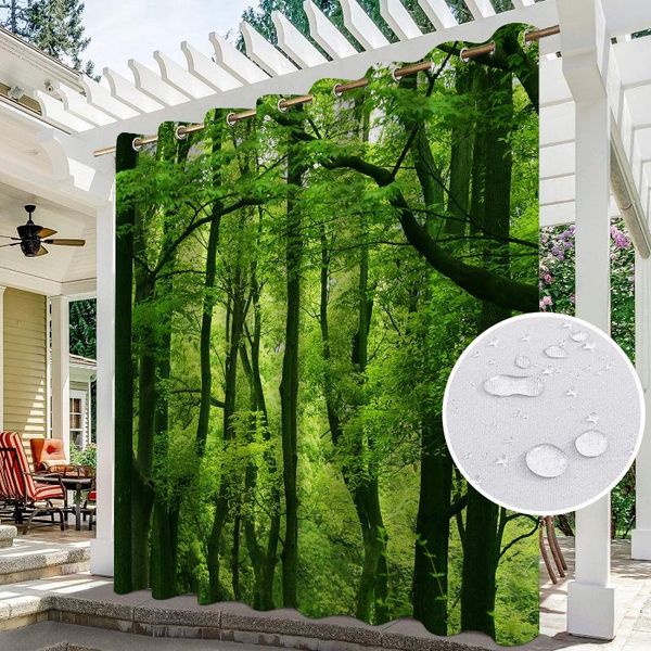 

curtain & drapes natural landscape printing 3d waterproof outdoor for garden porch patio sun room rustproof fade resistant