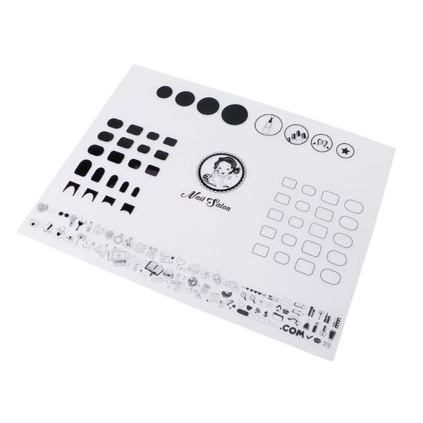 

nail art equipment soft silicone workspace stamping plate transfer mat sheet table 40x30cm, Silver