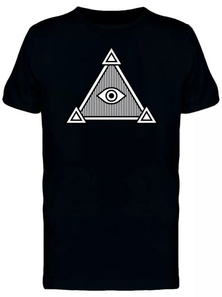 

modern triangles all seeing eye men's tee -image by shutterstock, White;black