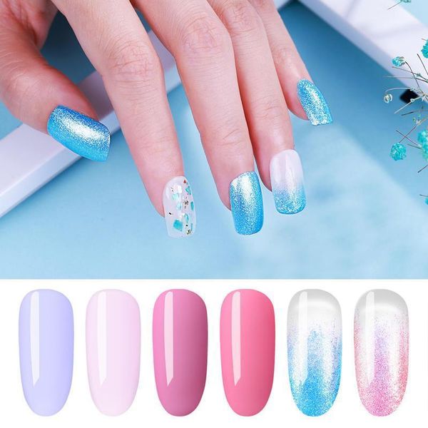 

elite99 6 pieces/lot shimmer glitter gel polish set nail art uv led for manicure long lasting soak off varnishes1