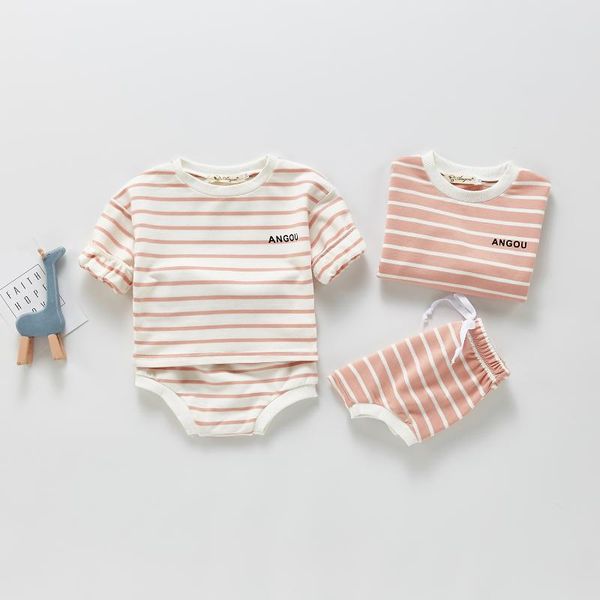 

korean style baby suit boys and girls long-sleeved striped bodysuit rompers, Blue