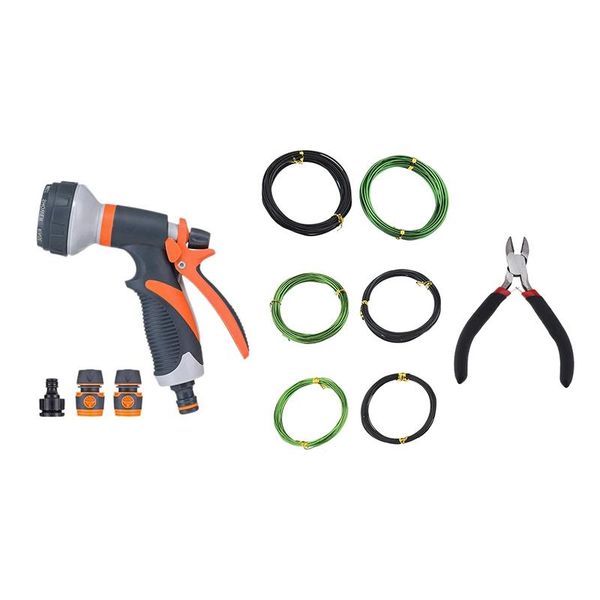 

watering equipments the garden high-pressure spray nozzle for plants with 7pcs 5m bonsai tree training wires and wire cutter kit