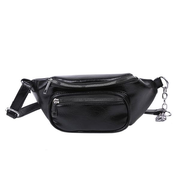 

casual zipper waist for female trend pockets pouch chest bag women leather waterproof girls crossbody bags