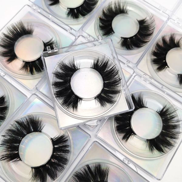 Venda Por Atacado 1Pair Tira Completa Falsa Eyelash 3d Dramática Espessa Fuga Falso Cílios Com Acrílico Lash Box Ferramenta de Maquiagem Trendy