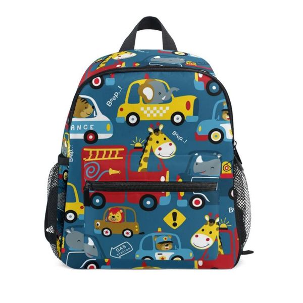 

school bags cartoon with funny drivers children backpacks kids princess primary boys waterproof schoolbag mochila