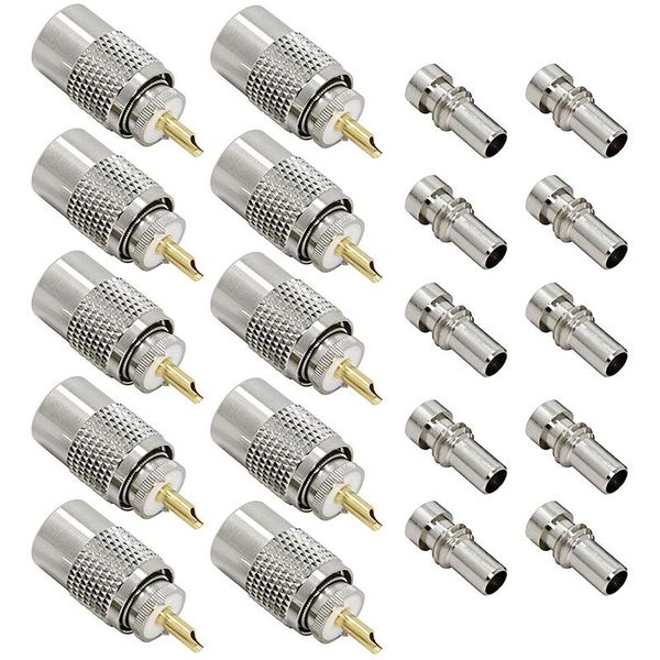 

nose clip 10-pack uhf pl 259 male solder coax plug with reducer pl259