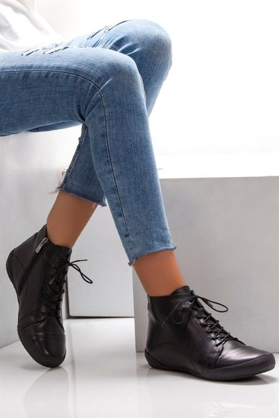 

boots women comfort boot genuine leather fashion design, Black