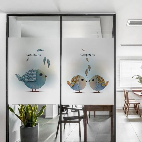 

window stickers birds film decorative glass door decals no glue opaque static cling for smooth living room decor