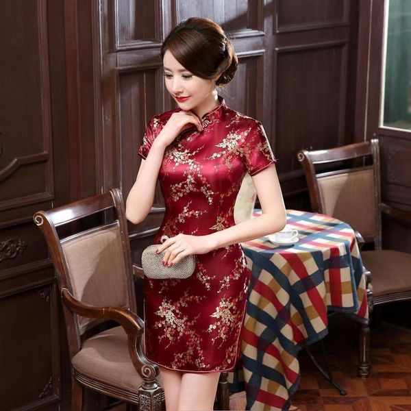 

burgundy traditional chinese style dress women's mini cheongsam qipao vestido plus size s  l xl xxl xxxl 4xl 5xl 6xl j3086 party dress, White;black