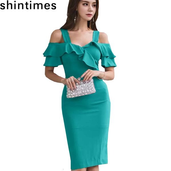 

casual dresses shintimes summer bodycon party women elegant clothing off shoulder fashion ruffles womens pupl, Black;gray