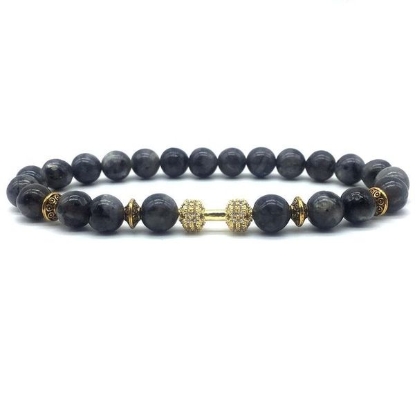 

charm bracelets classic dumbbell men women bracelet fashion grey beads for vintage distance jewelry, Golden;silver