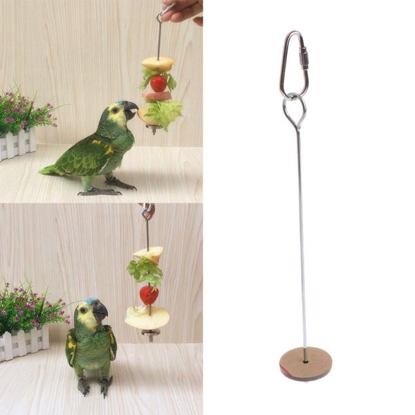 

parrots birds holder support stainless steel fruit spear thread skewer other bird supplies