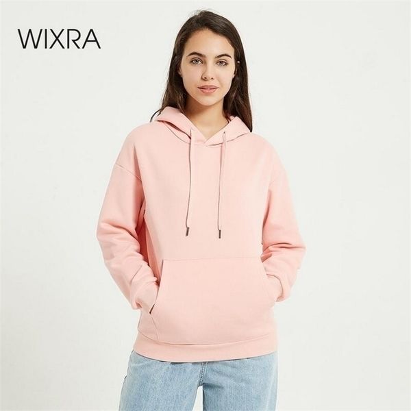 

wixra autumn women fashion hoody sweatshirt harajuku solid spring lady hoodie loose long sleeve female casual plus pullover 210909, Black