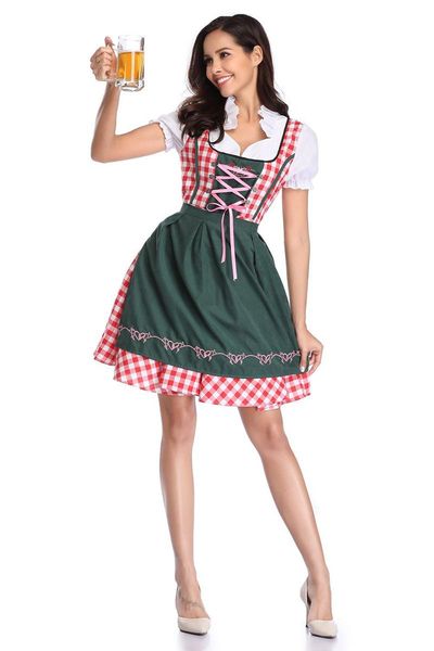 

casual dresses oktoberfest dress women's german dirndl costumes for bavarian carnival halloween, Black;gray
