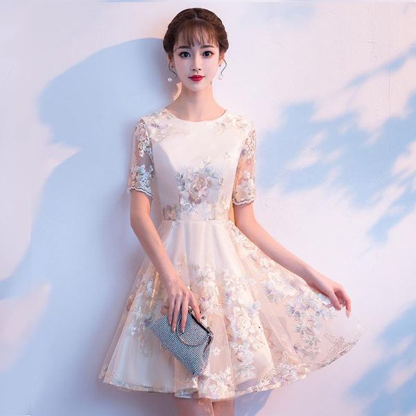 

new wedding party evening dress fashion chinese womens elegant qipao mini robe retro oriental cheongsam vestido s-xxl, Red