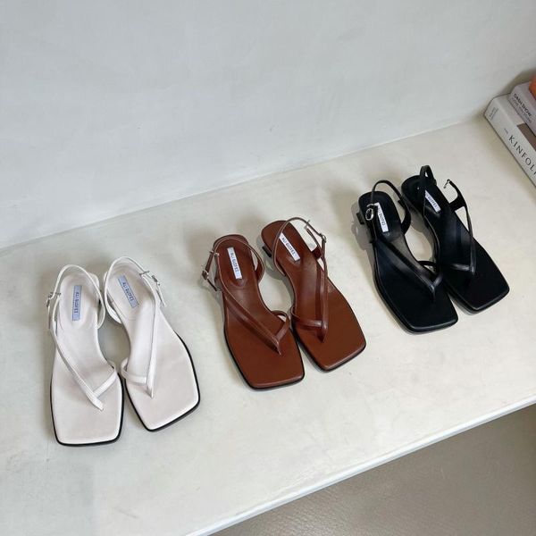 

sandals low woman leather low-heeled rome hoof heels slides fabric rubber rom, Black