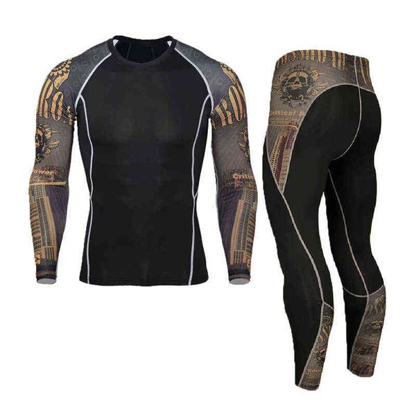 

new men's thermal underwear sets compression sport suit sweat quick drying thermo men clothing long johns, Black;white