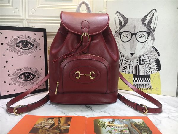 

luxury horsebit 1955 beige canvas backpack red leather size:27x35x16.5cm new