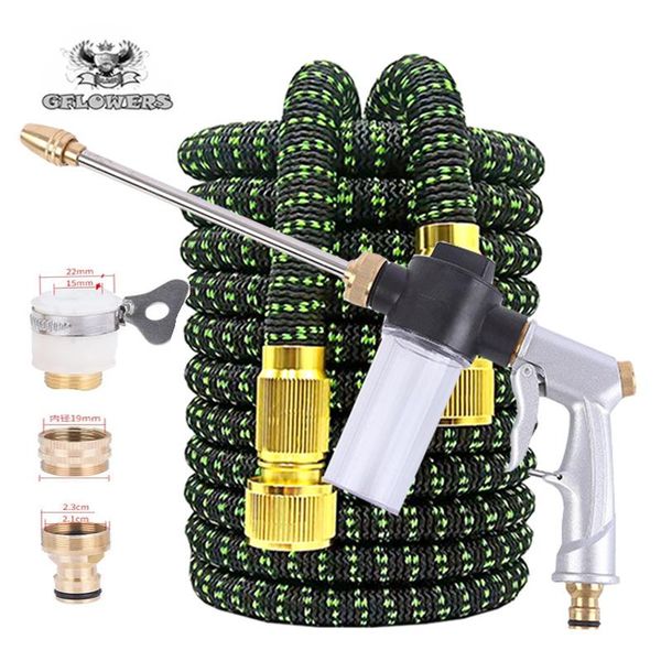

watering equipments gflowers hose, lexible magic garden and car washing, metal spray gun, 17-125 ft