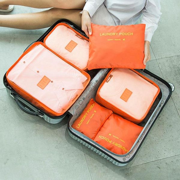 

clothing & wardrobe storage 6piece set travel clothes organizer bags suitcase packing cases portable luggage bag tidy pouch