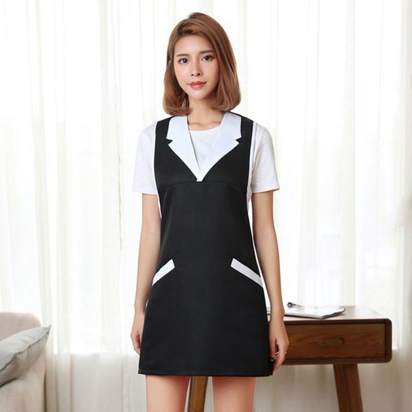 

aprons restaurants home cooking kitchen apron dress women el hairdresser salon adjustable bib cleaning waitress with pocket