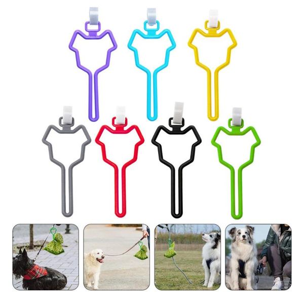 

7pcs dog poop bag holder leash waste carrier pets hands knot travel & outdoors