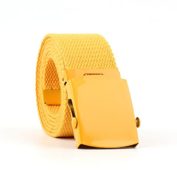 

belts canvas belt for men women lover couples thin waistband metal square buckle pure color fashion luxury sport strap, Black;brown