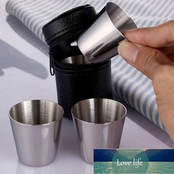 4 Stück 30 ml Kaffee-Bierbecher Outdoor Praktische Edelstahlbecher Shots Set Mini-Gläser für Whisky Wein Tragbares Trinkgeschirr Fabrikpreis Expertendesign Qualität