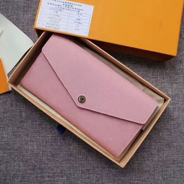 M61182 Empreint Leather Sarah Wallet Mulheres envelhecidas envelope Hasp 6long carteiras de carteira bolsas de embreagem de flores com caixa 61182
