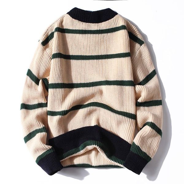 

men's vests autumn winter sweater mens fashion pullover striped slim fit jumpers knitred woolen korean style casual men clothes, Black;white