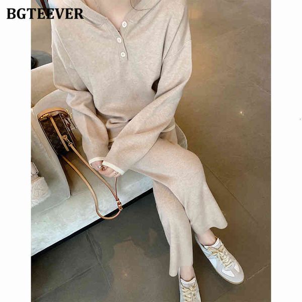 

tracksuits winter 2 pieces knitted set casual women hooded pullovers sweatshirts & elastic waist loose sweater pants u3m8, Gray