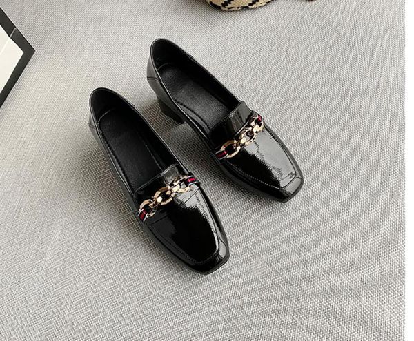 

women's shoes in spring and autumn high coarse heel square head @p34, Black
