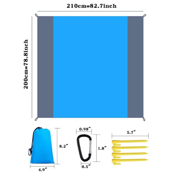 

outdoor pads beach blanket picnic blankets 79' x 83' portable bag and 4 anchors for hiking camping