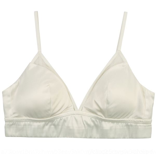 

wwu0 cushion silk rimless women's women's underwear silk satin lining detachable bra cushion triangle cup bra, Red;black