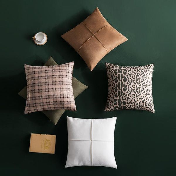 

cushion/decorative pillow suede three-dimensional cushion cover 45 modern ins hold nordic style home decor sofa bedside lattice leopar case