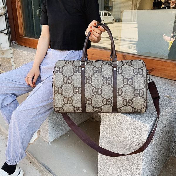 

short distance travel bag women's portable large capacity light simple luggage fitness old flower single shoulder handbags premium