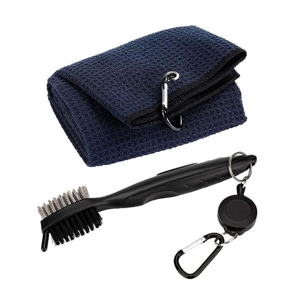 

golf training aids cleaner loop clip for hanging on bag club groove ball cleaning tool set brush and towel kit outdoor k3nc