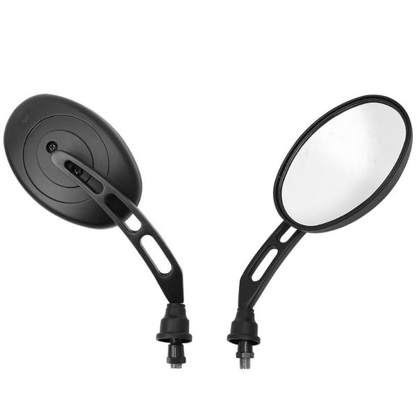 

motorcycle mirrors 10mm black oval universal rearview rear view side for cruiser chopper touring sport