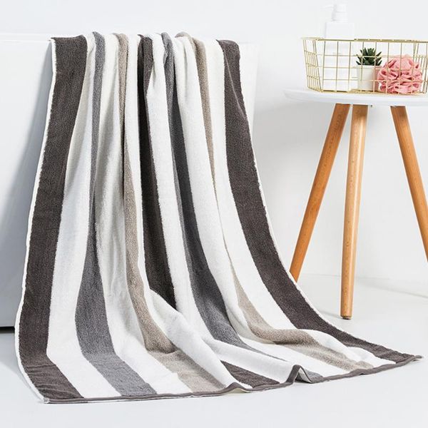 

towel 90x180cm quick-dry autumn winter bath bathroom breathable cotton blend thickened soft home spa striped absorbent
