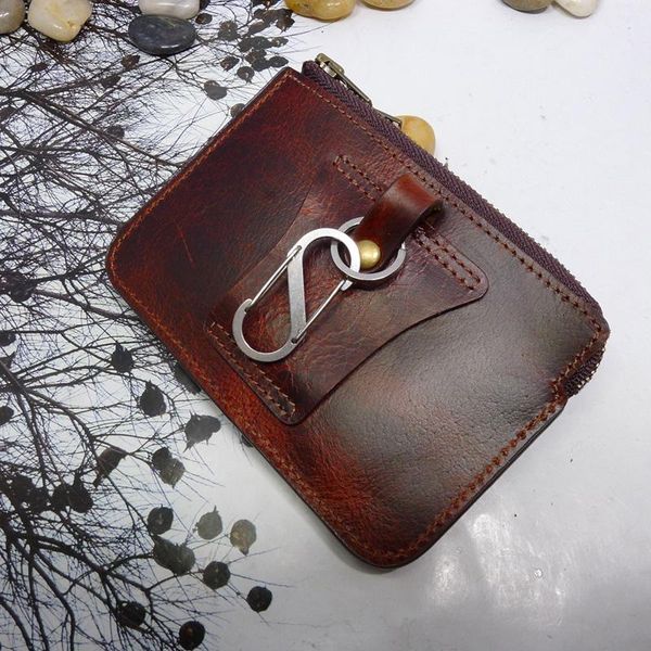 

waist bags multifunctional genuine leather zipper driver's license case card & id holder car key pouch pack belt bag llhd-j
