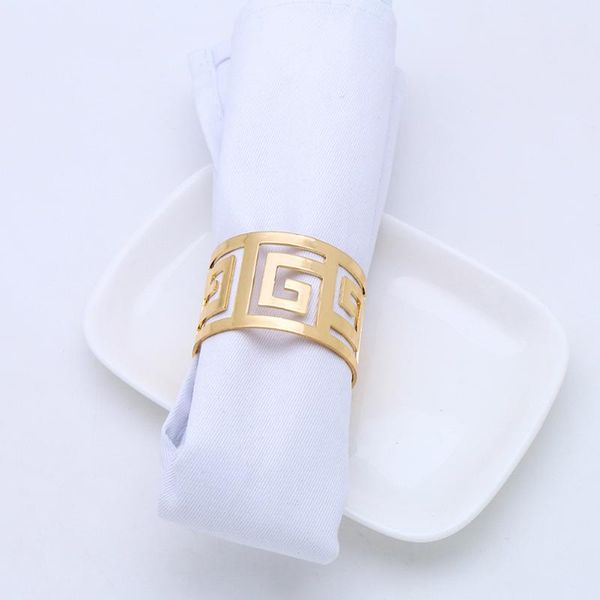 

6pcs serviette rings alloy napkin holder wedding party west dinner table decoration towel accessories tool