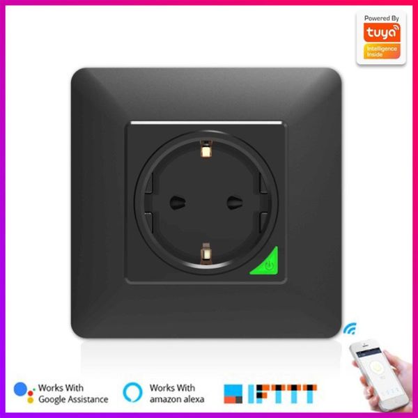 

smart power plugs 16a wifi plug socket eu tuya life app remote control works with alexa google assistant voice timer outlet