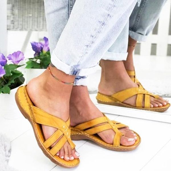 

women sandals summer retro gladiator slippers female wedges solid comfortable fashionh beach casual shoes flip flops slides, Black