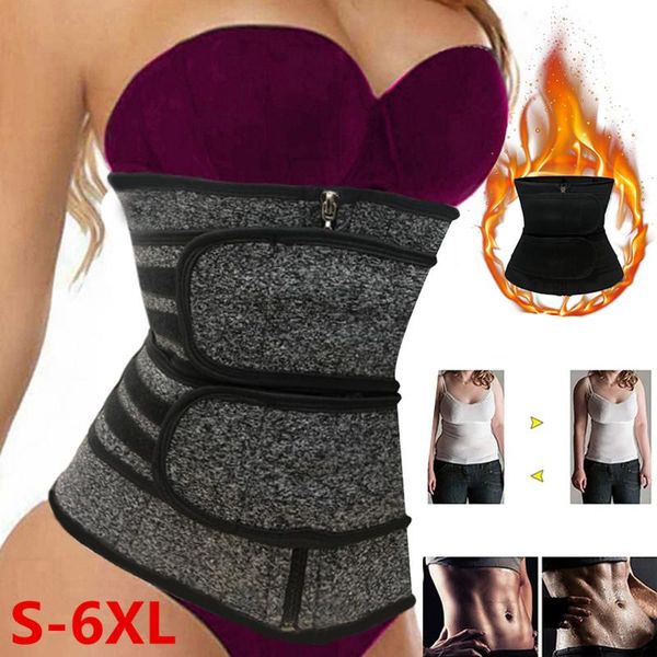 

women's shapers waist belt corset slimming trainer tummy shapewear women belly body black gray modeling s-6xl, Black;white