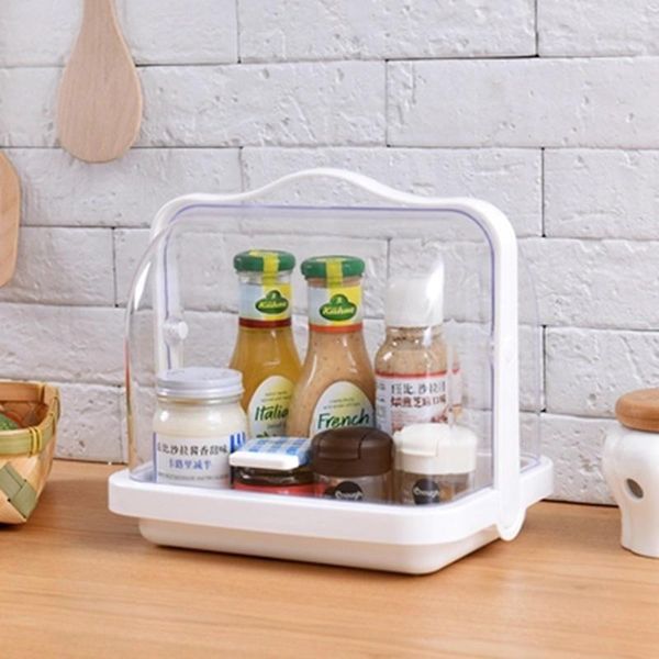 

storage bottles & jars table box baskets holder multi-functional foldable lid handle cosmetic kitchen accessories
