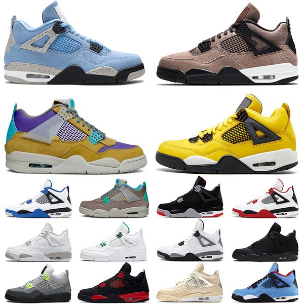

excellent jumpman 4 4s basketball shoes women men university blue taupe haze black cat white oreo mens trainers sports sneakers walking jogg