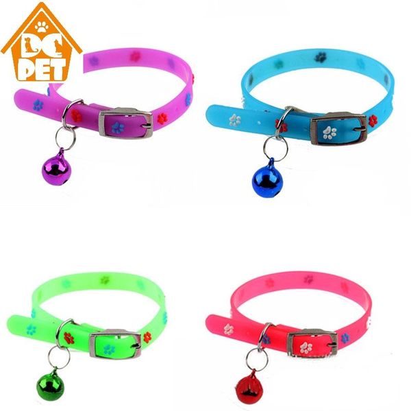 

dog collars & leashes super soft silicone collar with bells adjustable elastic cat for small medium kitten puppy pet products