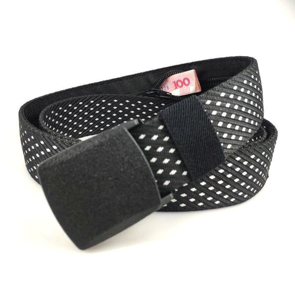 

belts designer is of stealth wallet men's belt 3.8cm zipper outdoor nylon canvas brand for women gift, Black;brown