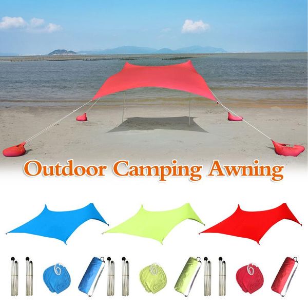

40# portable pergola beach tent sun shelter outdoor shade camping trips fishing backyard fun picnics with sand anchors tents and shelters